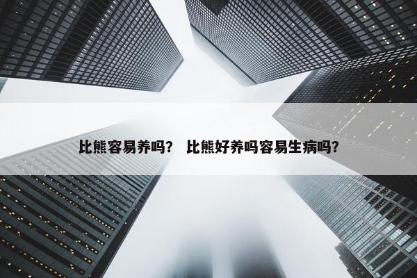 比熊容易养吗？ 比熊好养吗容易生病吗？