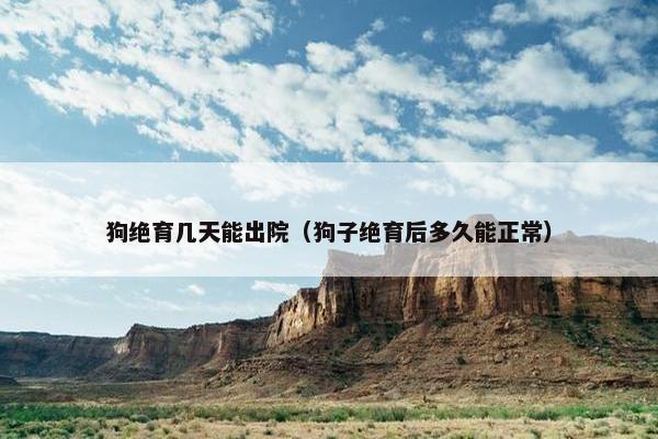 狗绝育几天能出院（狗子绝育后多久能正常）