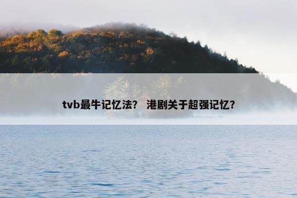 tvb最牛记忆法？ 港剧关于超强记忆？