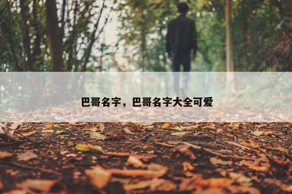 巴哥名字，巴哥名字大全可爱