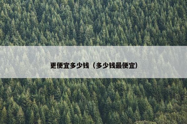 更便宜多少钱（多少钱最便宜）