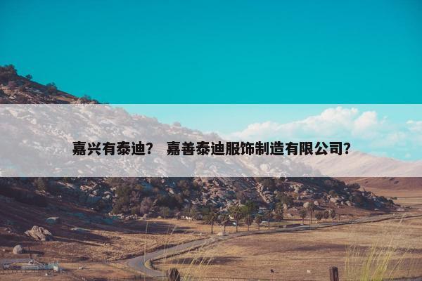 嘉兴有泰迪？ 嘉善泰迪服饰制造有限公司？
