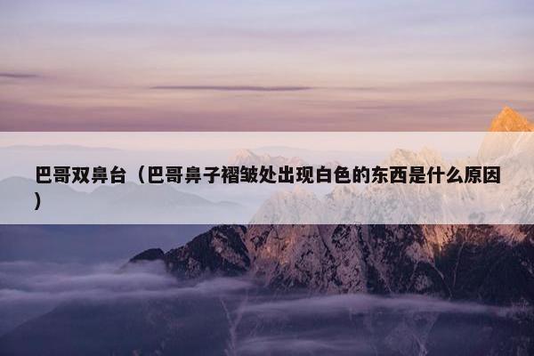巴哥双鼻台（巴哥鼻子褶皱处出现白色的东西是什么原因）