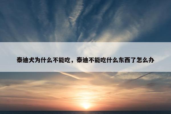 泰迪犬为什么不能吃，泰迪不能吃什么东西了怎么办