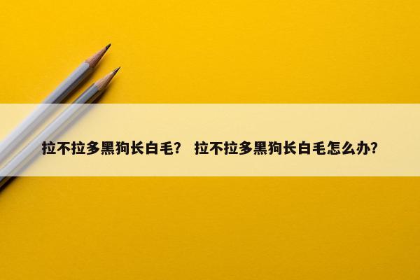 拉不拉多黑狗长白毛？ 拉不拉多黑狗长白毛怎么办？