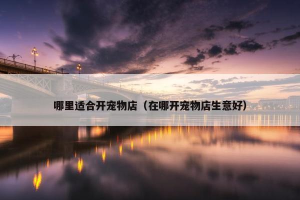 哪里适合开宠物店（在哪开宠物店生意好）